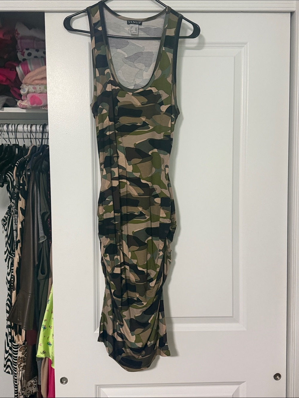 VENUS Olive Camo Tank Midi Dress - Picture 4 of 4